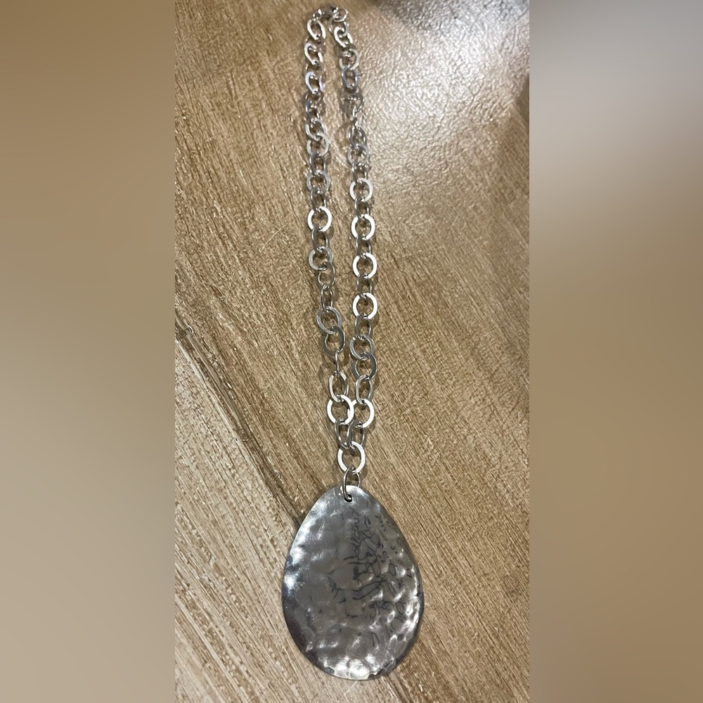 Silpada Elegant Sterling Silver Hammered Pendant Necklace